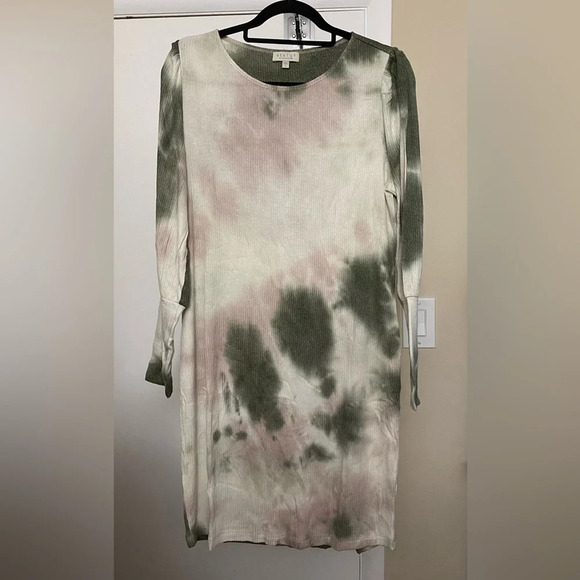 NWOT Status by Chenault Tie Dye Sweater Dress Ribbed Longsleeve Size Large - Picture 2 of 8